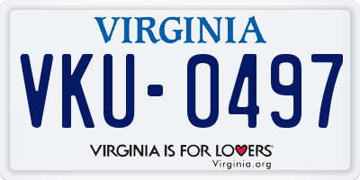 VA license plate VKU0497