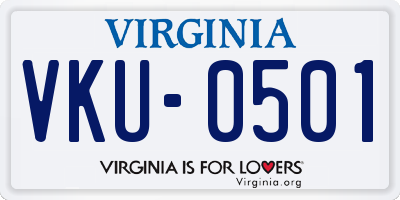 VA license plate VKU0501