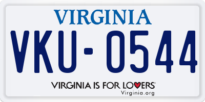VA license plate VKU0544