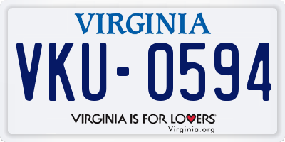 VA license plate VKU0594