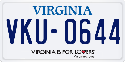 VA license plate VKU0644