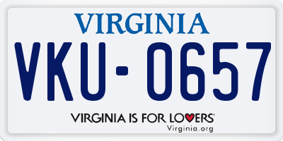 VA license plate VKU0657
