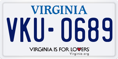 VA license plate VKU0689
