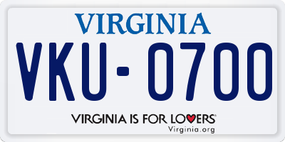 VA license plate VKU0700