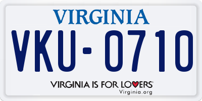 VA license plate VKU0710