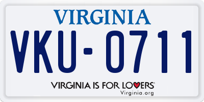 VA license plate VKU0711