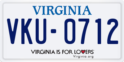 VA license plate VKU0712