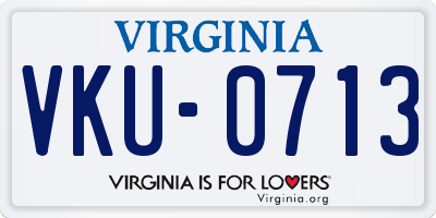 VA license plate VKU0713