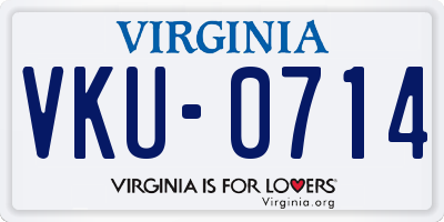 VA license plate VKU0714