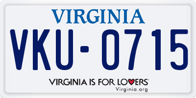VA license plate VKU0715
