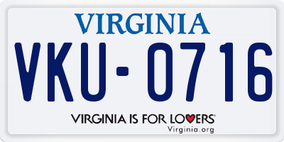 VA license plate VKU0716