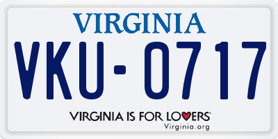 VA license plate VKU0717