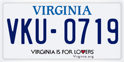 VA license plate VKU0719