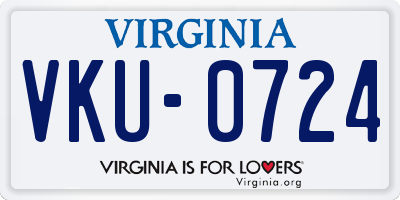 VA license plate VKU0724