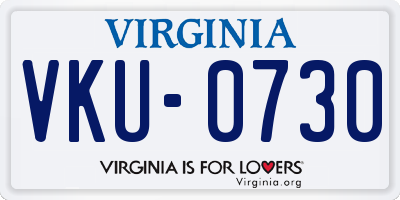 VA license plate VKU0730