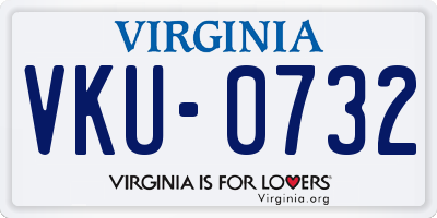 VA license plate VKU0732