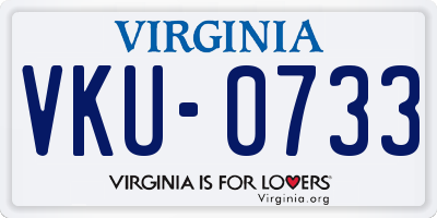 VA license plate VKU0733