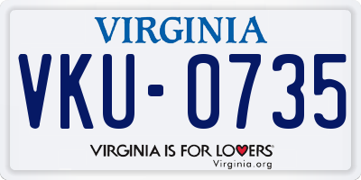 VA license plate VKU0735