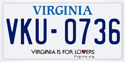 VA license plate VKU0736