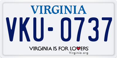 VA license plate VKU0737