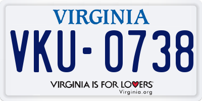 VA license plate VKU0738