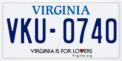 VA license plate VKU0740