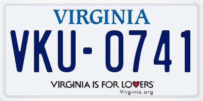 VA license plate VKU0741