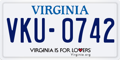 VA license plate VKU0742