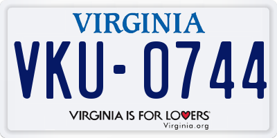 VA license plate VKU0744