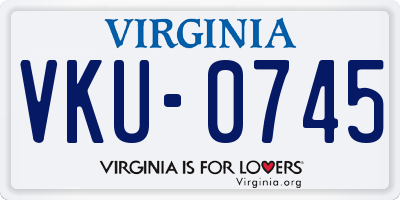 VA license plate VKU0745