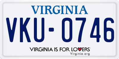 VA license plate VKU0746