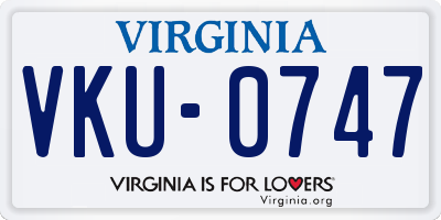 VA license plate VKU0747