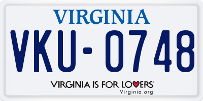 VA license plate VKU0748