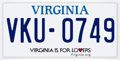 VA license plate VKU0749