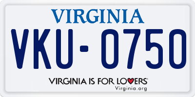 VA license plate VKU0750
