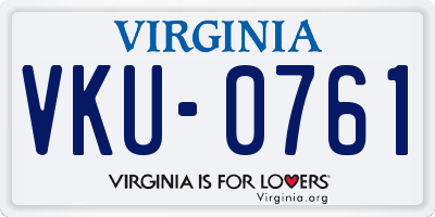 VA license plate VKU0761