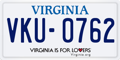 VA license plate VKU0762