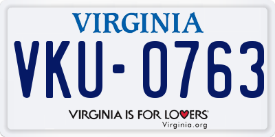 VA license plate VKU0763