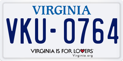 VA license plate VKU0764