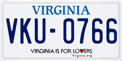 VA license plate VKU0766