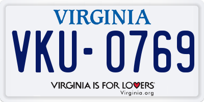 VA license plate VKU0769