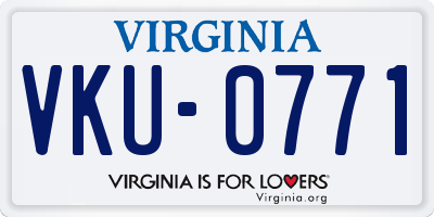 VA license plate VKU0771
