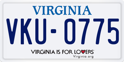 VA license plate VKU0775