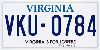 VA license plate VKU0784