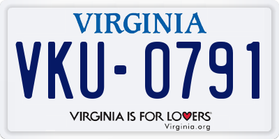 VA license plate VKU0791