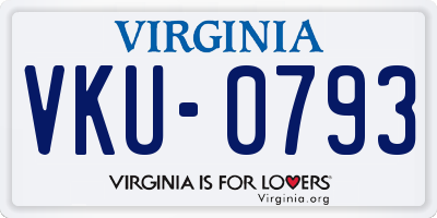 VA license plate VKU0793