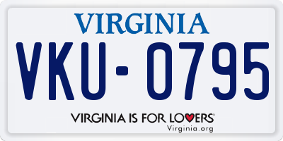 VA license plate VKU0795