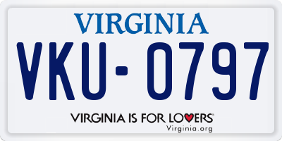 VA license plate VKU0797