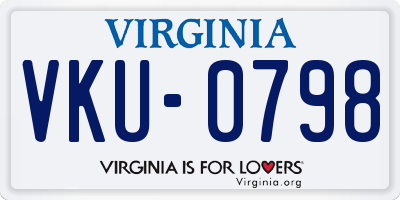 VA license plate VKU0798