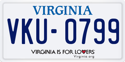 VA license plate VKU0799